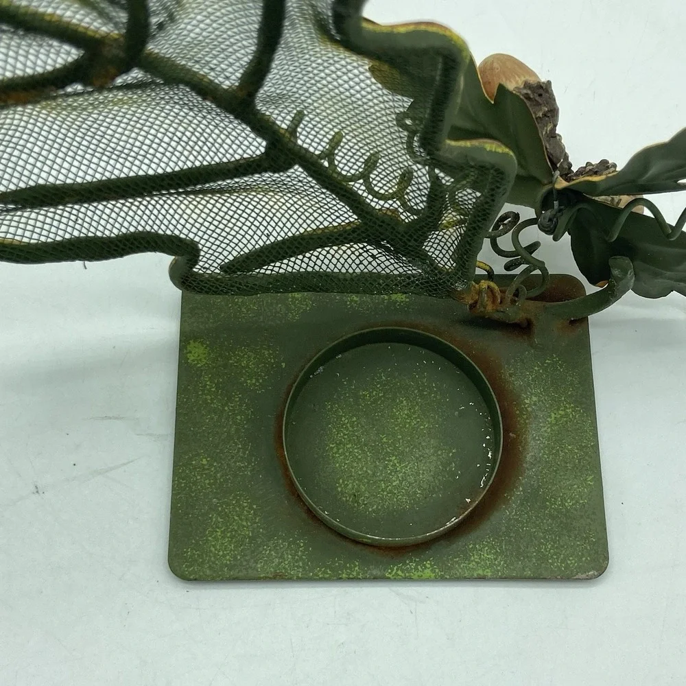 Leaf-Shaped Metal Tea Light Holder Rustic Farmhouse Harvest Fall Cottagecore